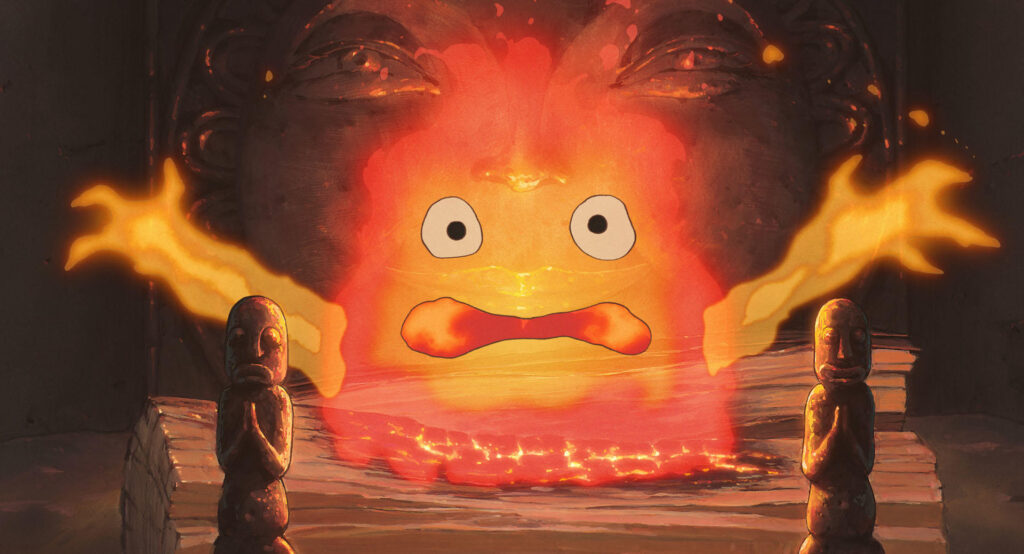 画像：カルシファー（引用元：スタジオジブリ公式サイトフリー素材、https://www.ghibli.jp/works/kimitachi/#frame）
